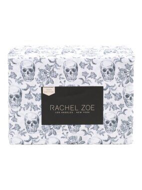 RACHEL ZOE Cotton Girly Skull Sheet Set